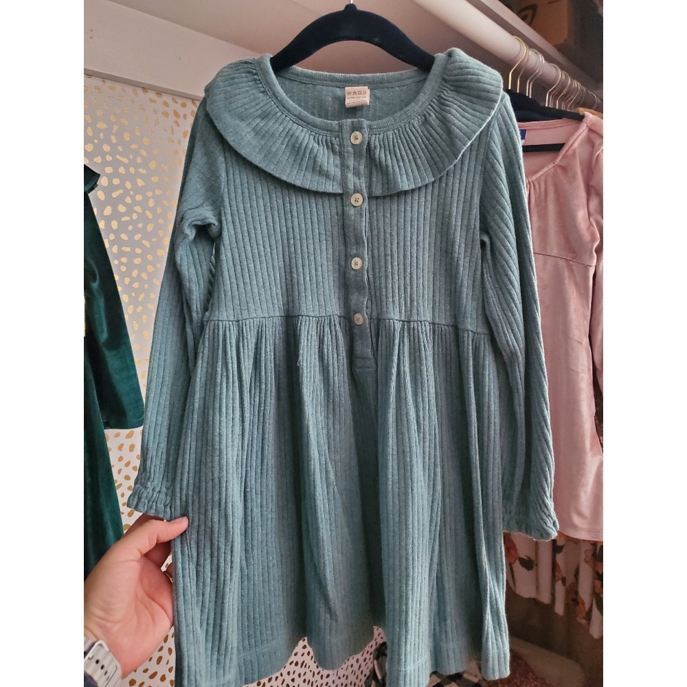 Kate Quinn Blue Ribbed Dress